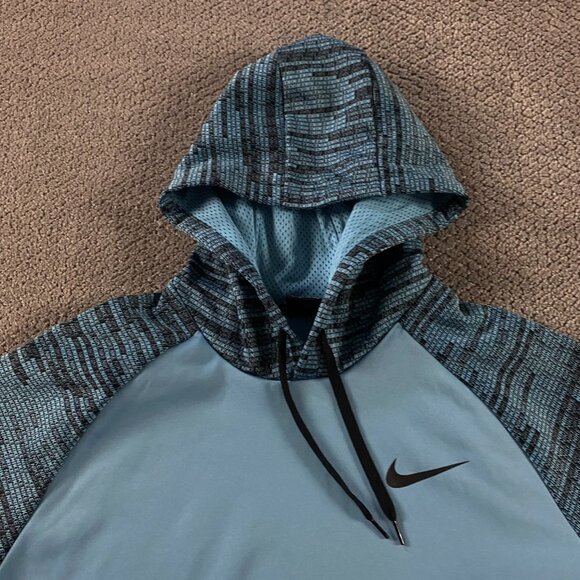 Nike Dri Fit Pullover Hoodie Men's 2XLT Big and Tall Blue Spell Out 860483 449 - Picture 3 of 8
